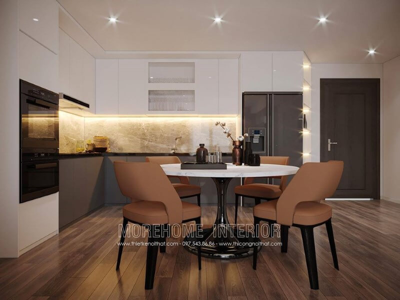 Thiết kế phòng ăn hiện đại ấn tượng cho căn hộ chung cư  Mẫu nội thất chung cư hiện đại