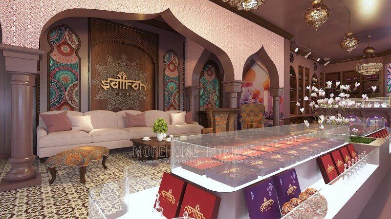 Mẫu thiết kế nội thất showroom Saffron sang trọng theo phong cách Ấn Độ - Địa Trung Hải với cách bố trí nội thất độc đáo, ấn tượng